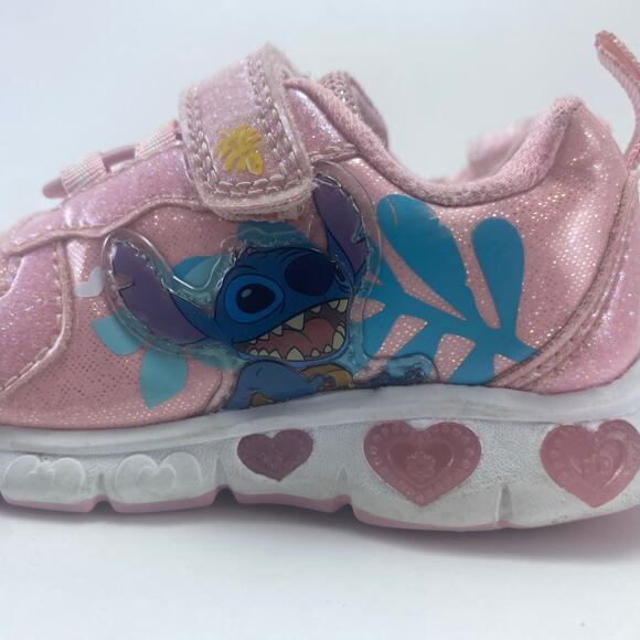 DISNEY STITCH Pink Light Up Toddler Shoes Size 6C - Picture 10 of 12
